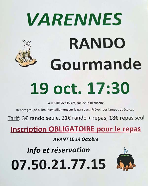 Varennes randonnée semi nocturne et gourmande